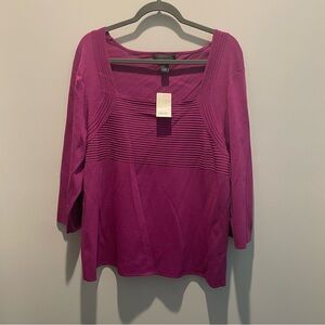 Cable & Gauge Fuchsia Textured Blouse